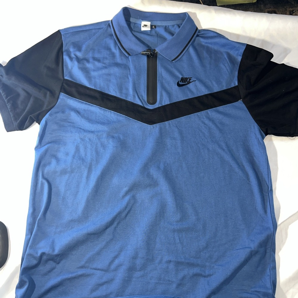 Nike Polo Shirt Mens Xl Blue Active Top Logo Athletic Gym Sporting 220